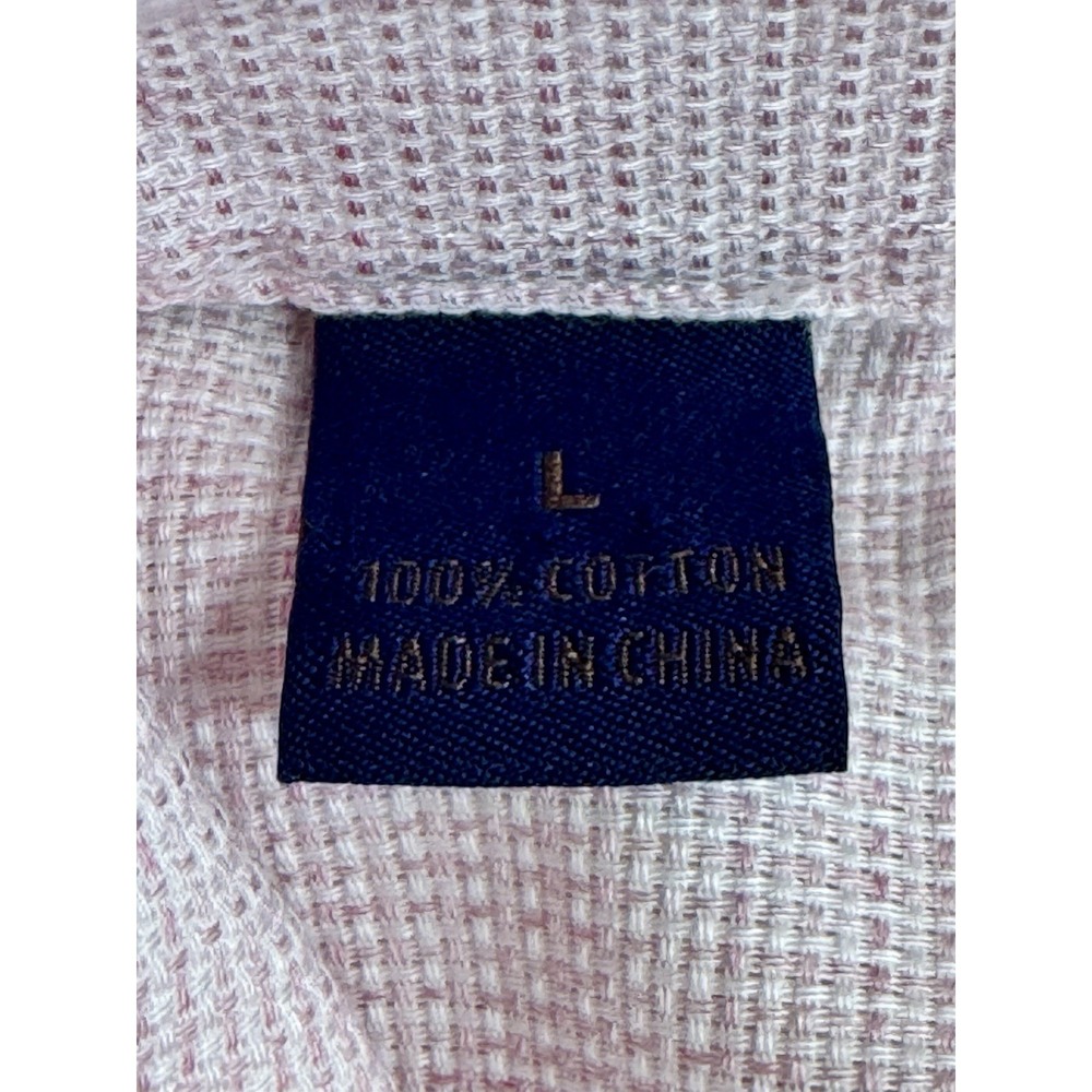 David Donahue 100% Cotton Button Down Pale Pink Long Sleeve Spring Easter L (B7) - Picture 8 of 8